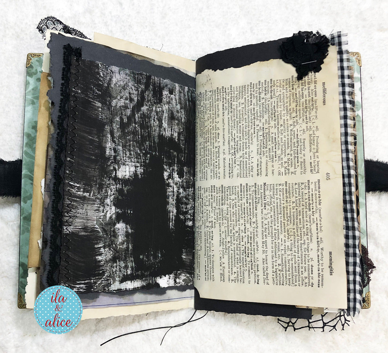 Eerie Gothic Halloween Junk Journal- Witch in Graveyard