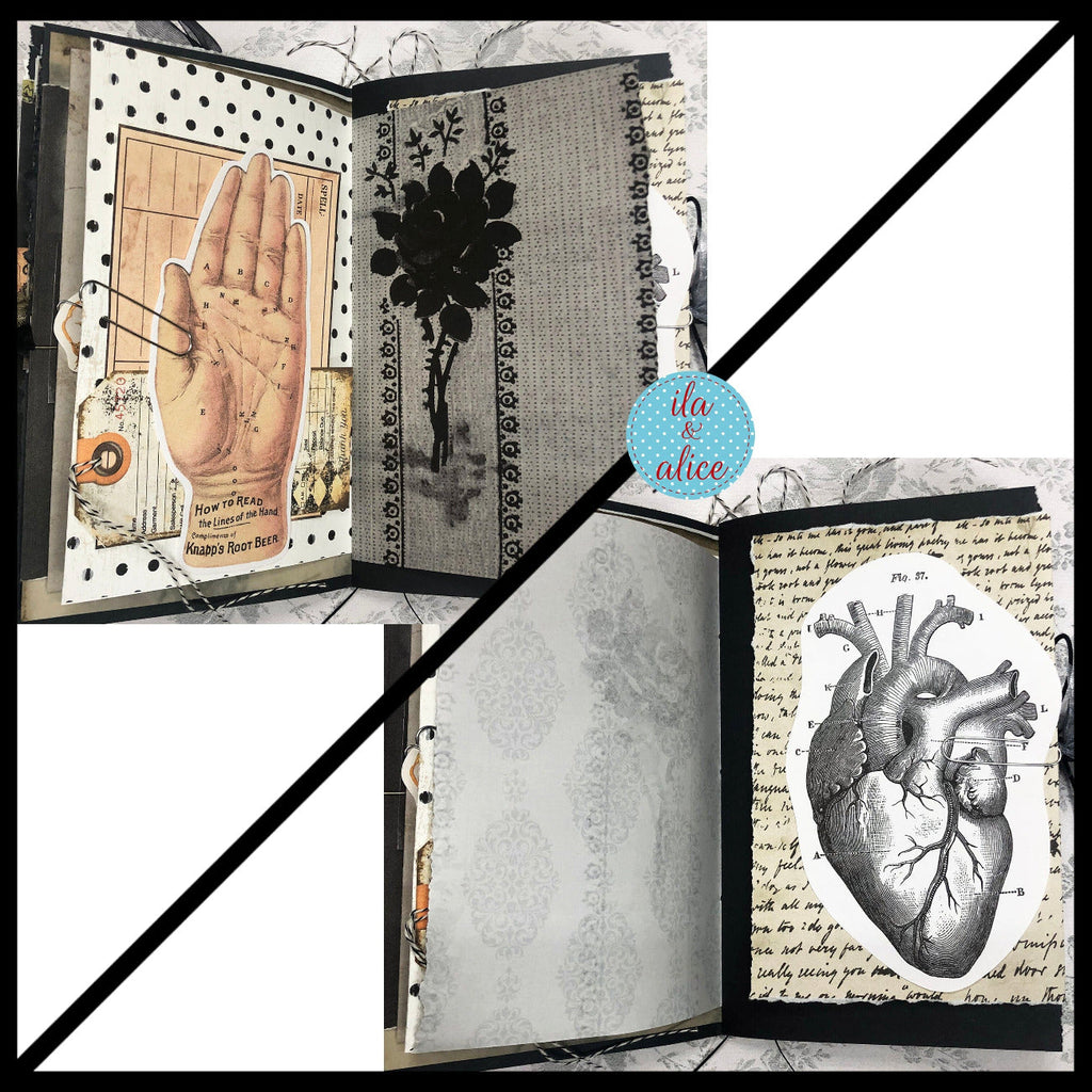 Creepy Dark & Gloomy Winter Junk Journal w Spooky Collage Cover