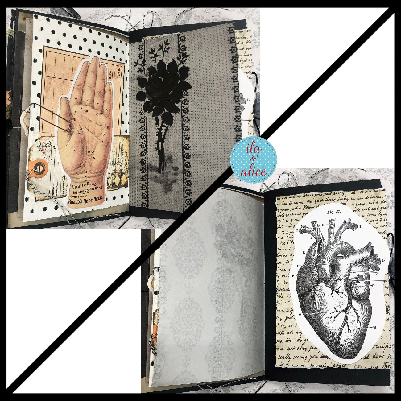 Creepy Dark & Gloomy Winter Junk Journal w Spooky Collage Cover