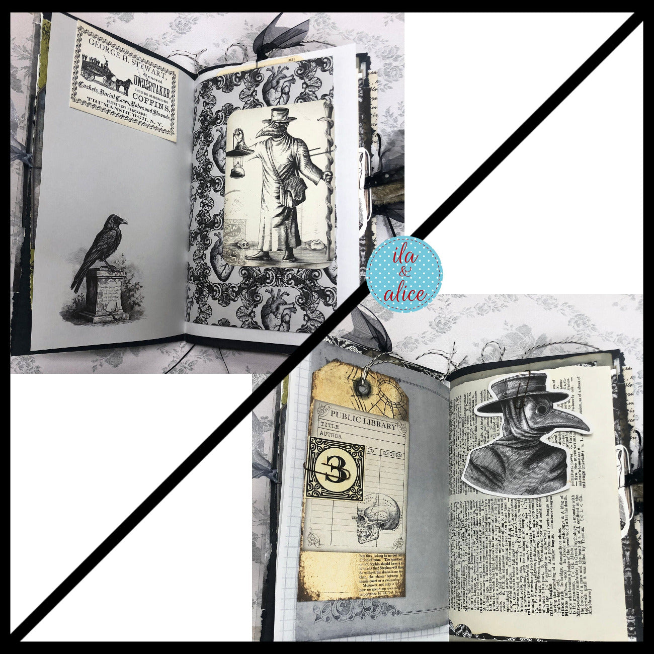 Creepy Dark & Gloomy Winter Junk Journal w Spooky Collage Cover