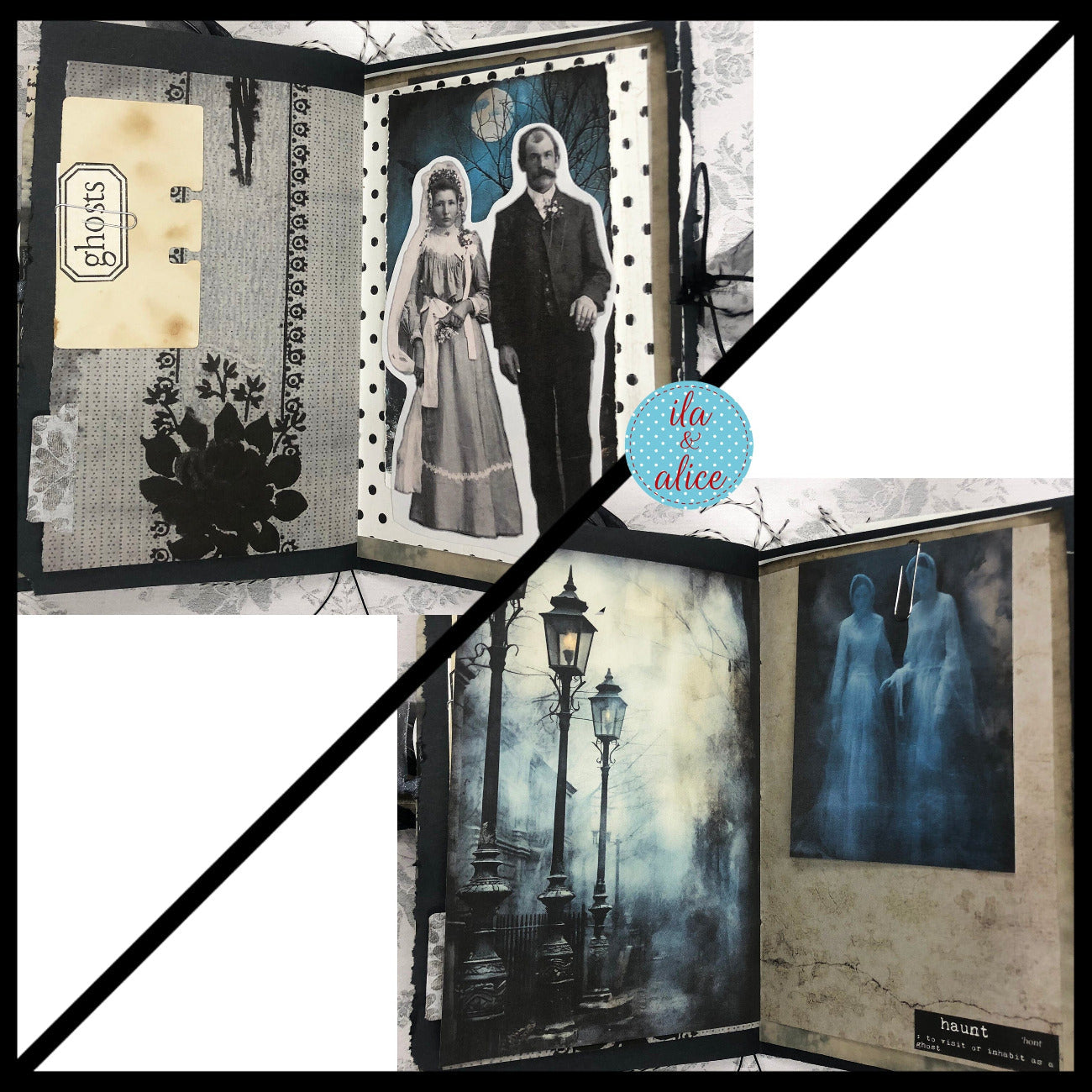 Creepy Dark & Gloomy Winter Junk Journal w Spooky Collage Cover