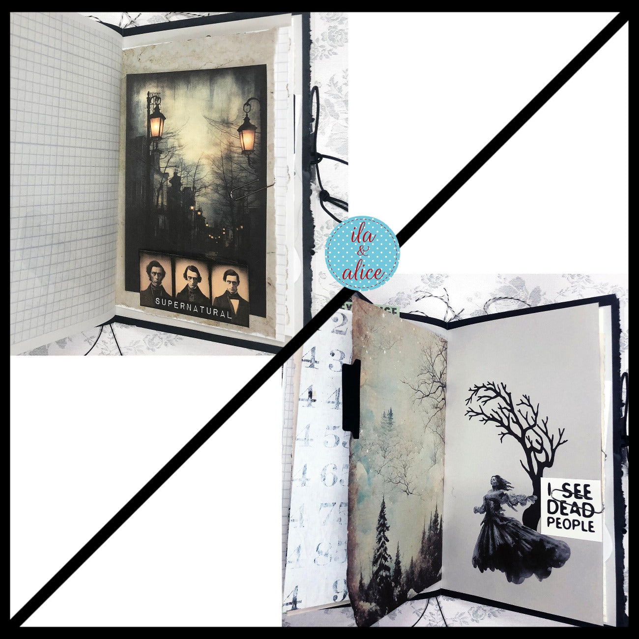 Creepy Dark & Gloomy Winter Junk Journal w Spooky Collage Cover