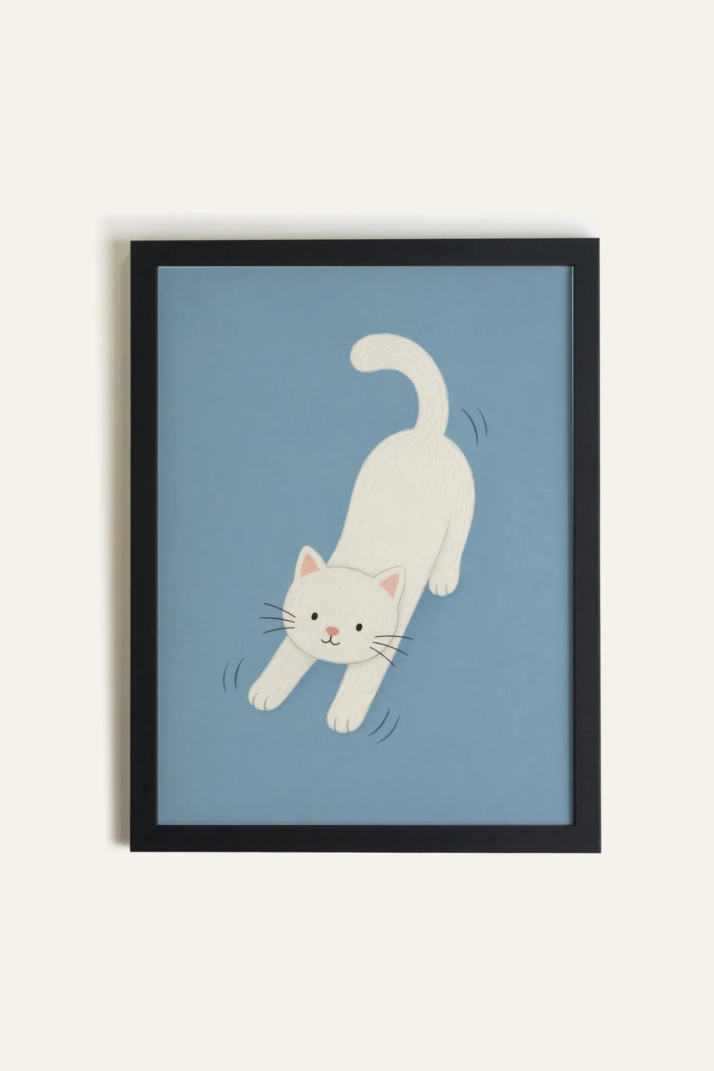 HAPPY KITTEN, Artwork on Stretched Canvas, Framed Black (collective)