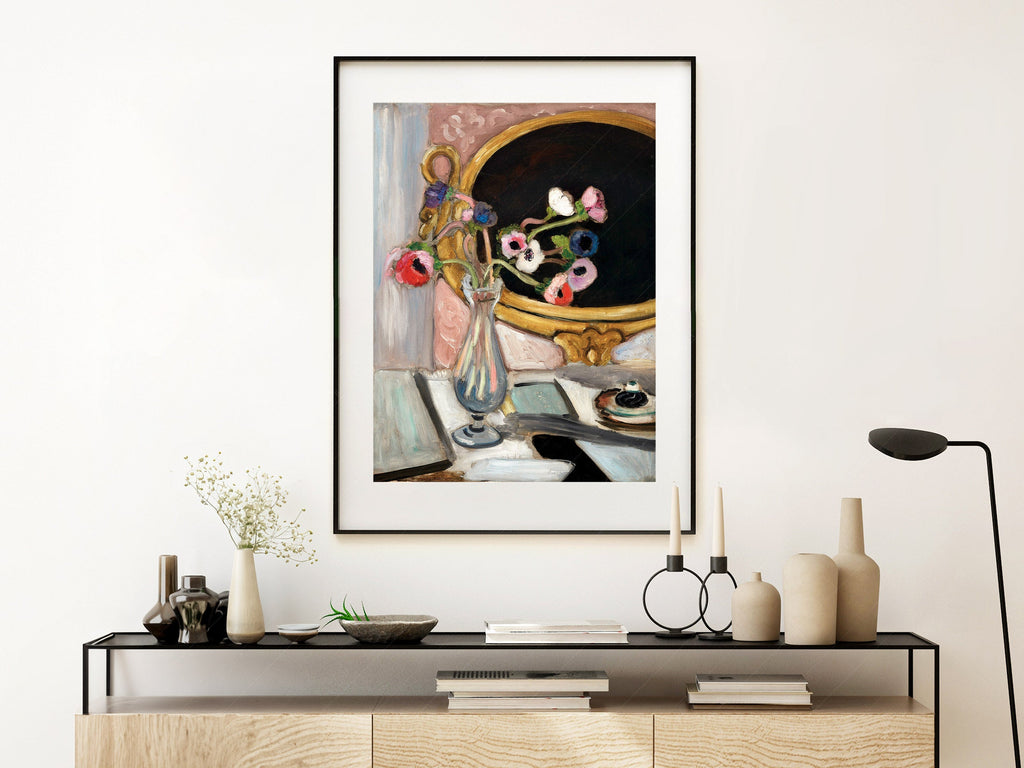 Henri Matisse Black Mirror Art Print – Floral Still Life Wall Poster