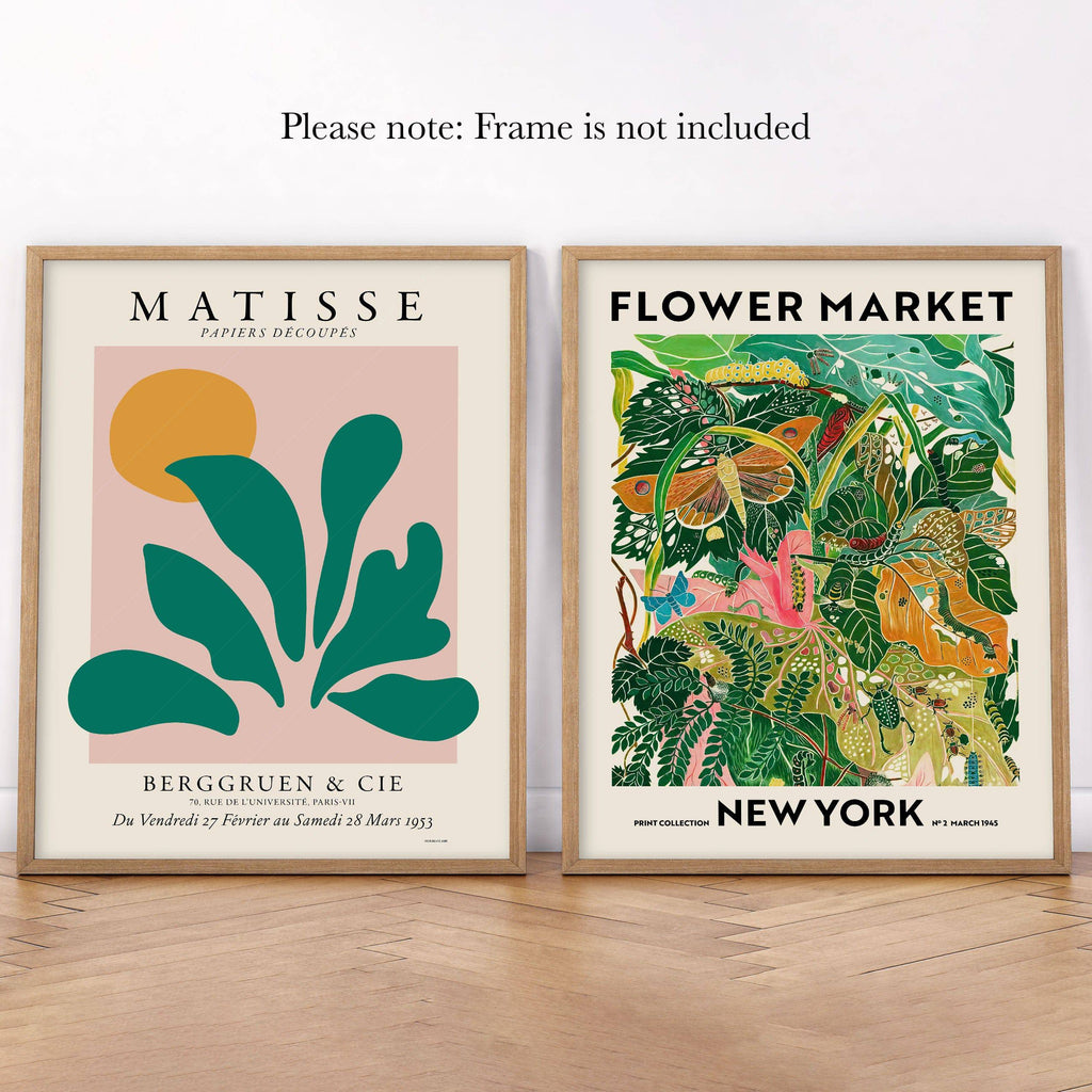 Henri Matisse & Flower Market New York Set of 2 Prints – Modern Wall Art