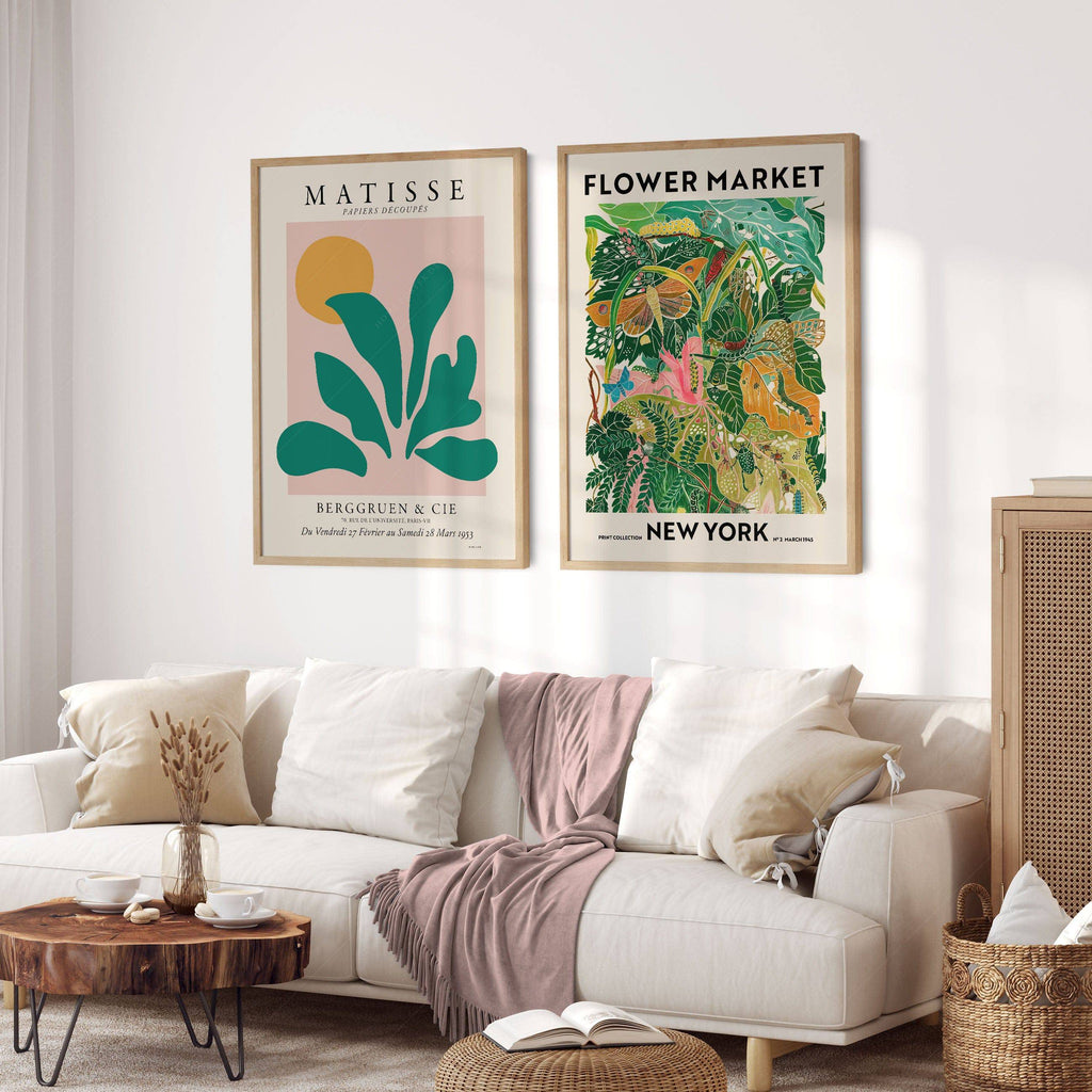 Henri Matisse & Flower Market New York Set of 2 Prints – Modern Wall Art