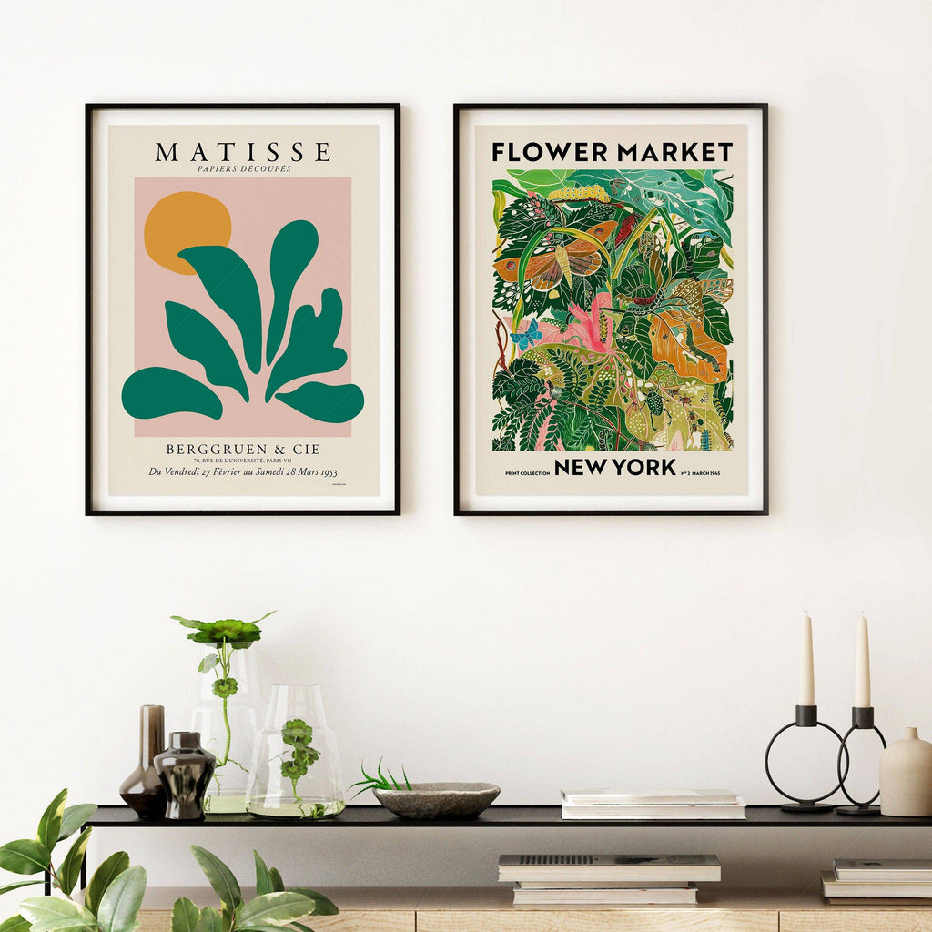 Henri Matisse & Flower Market New York Set of 2 Prints – Modern Wall Art