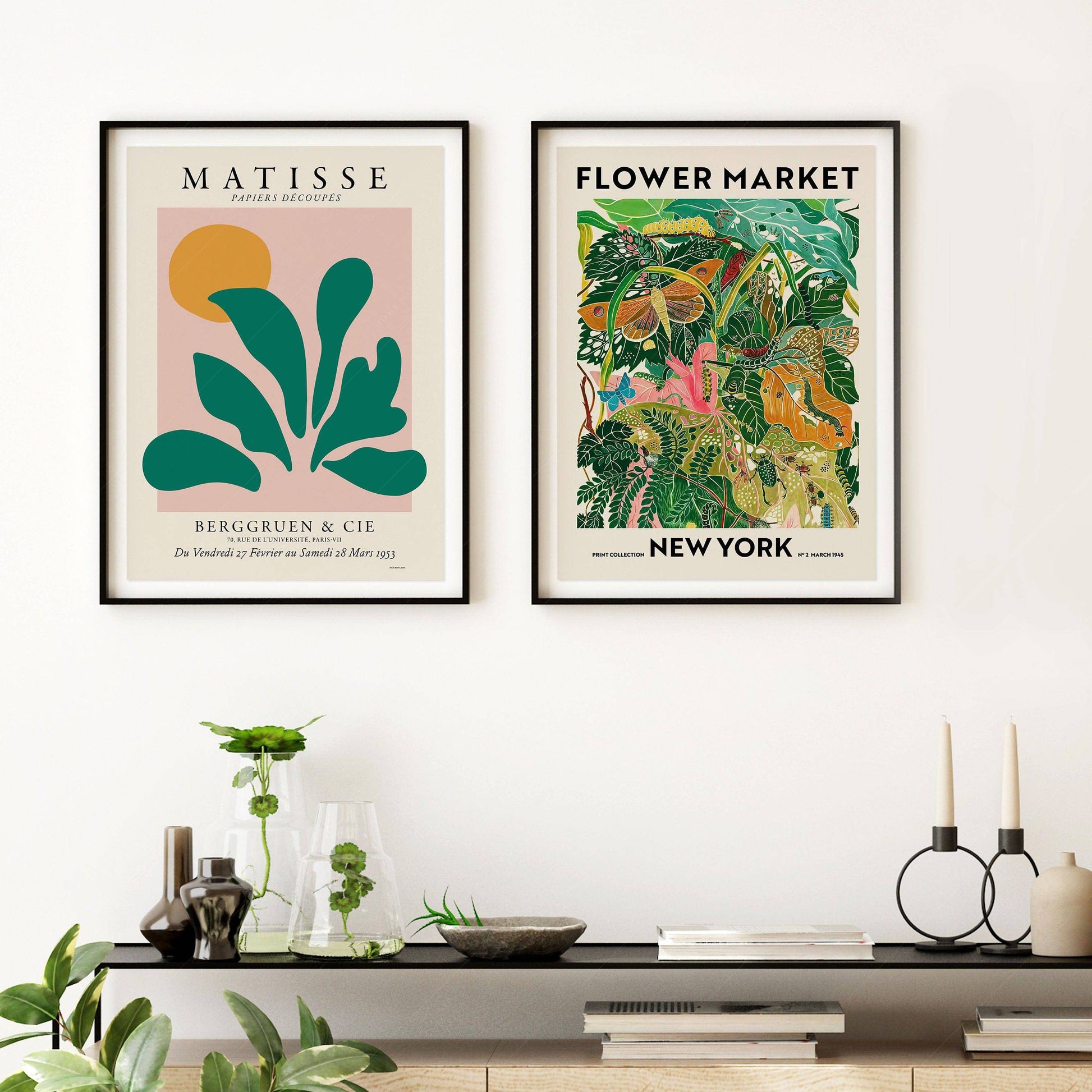 Henri Matisse & Flower Market New York Set of 2 Prints – Modern Wall Art