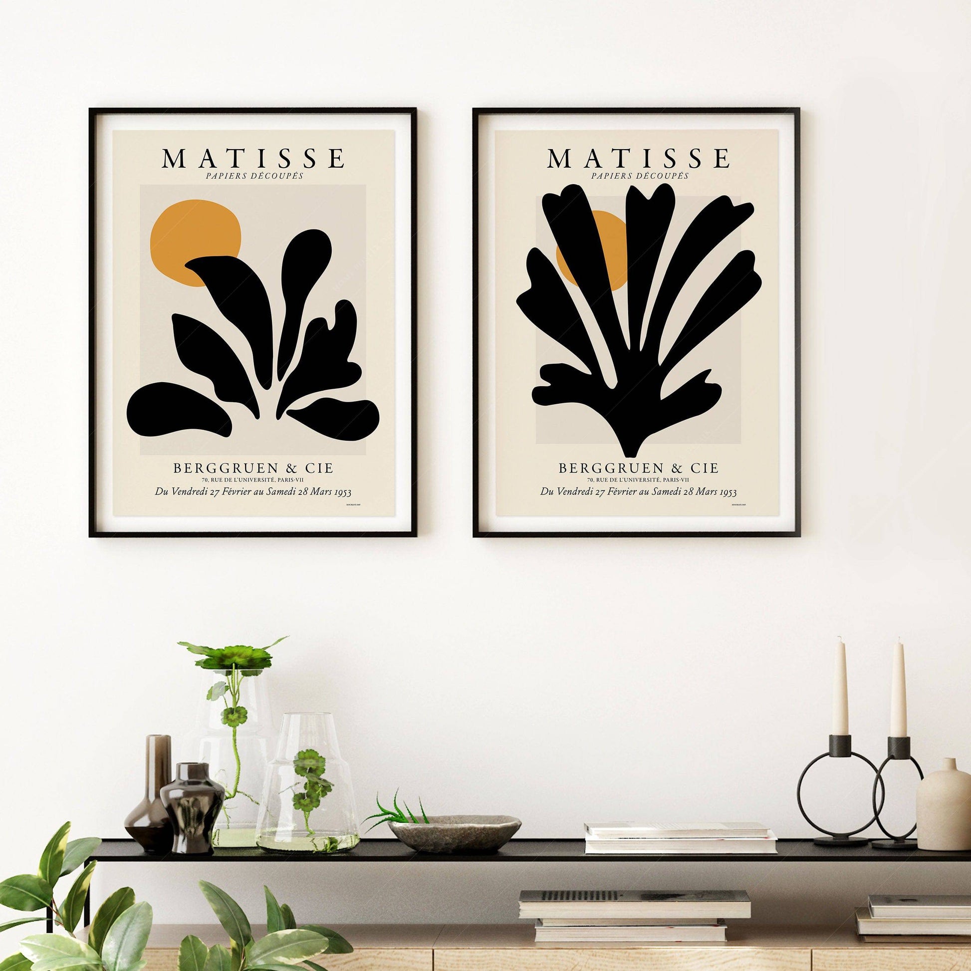 Henri Matisse Cut-Outs Set of 2 Prints – Modern Exhibition Poster Art