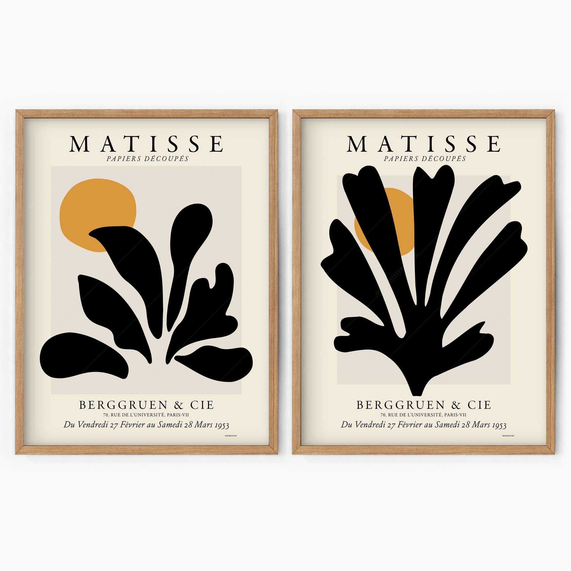 Henri Matisse Cut-Outs Set of 2 Prints – Modern Exhibition Poster Art
