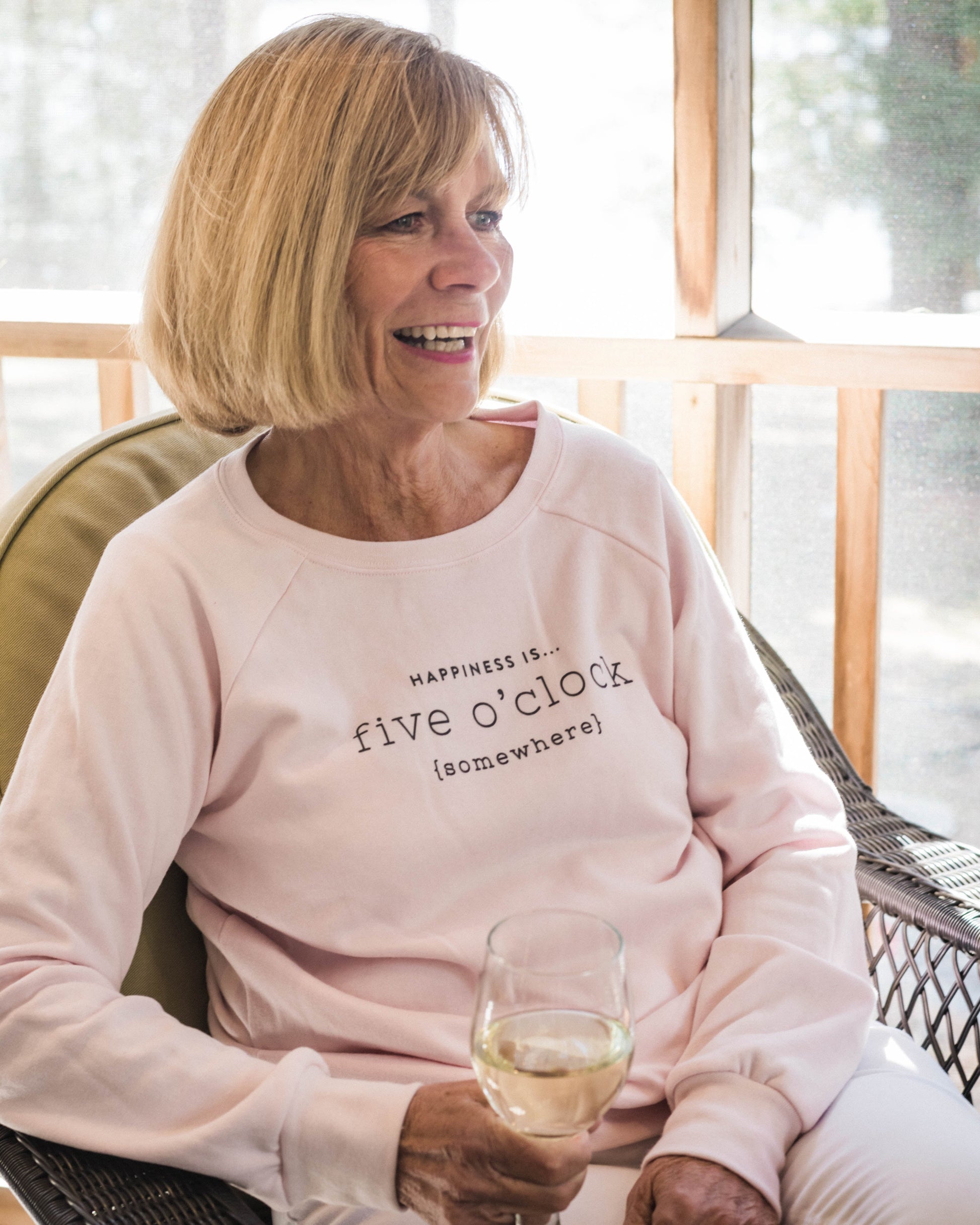 Women's Five O'Clock Crew Sweatshirt, Ballet Pink
