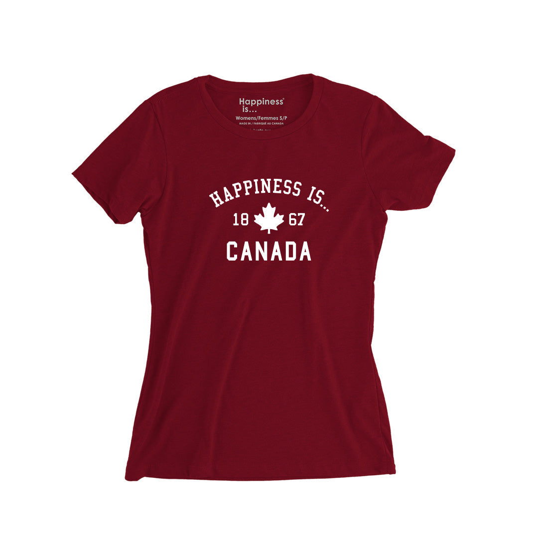 Youth Girls Canada 1867 T-Shirt, Red