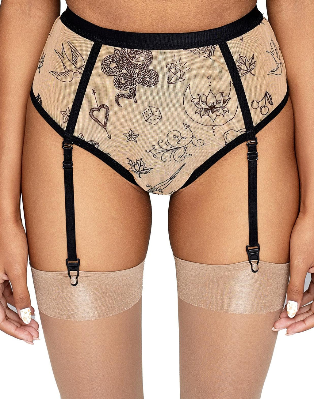 High Waist Garter Thong, Citala