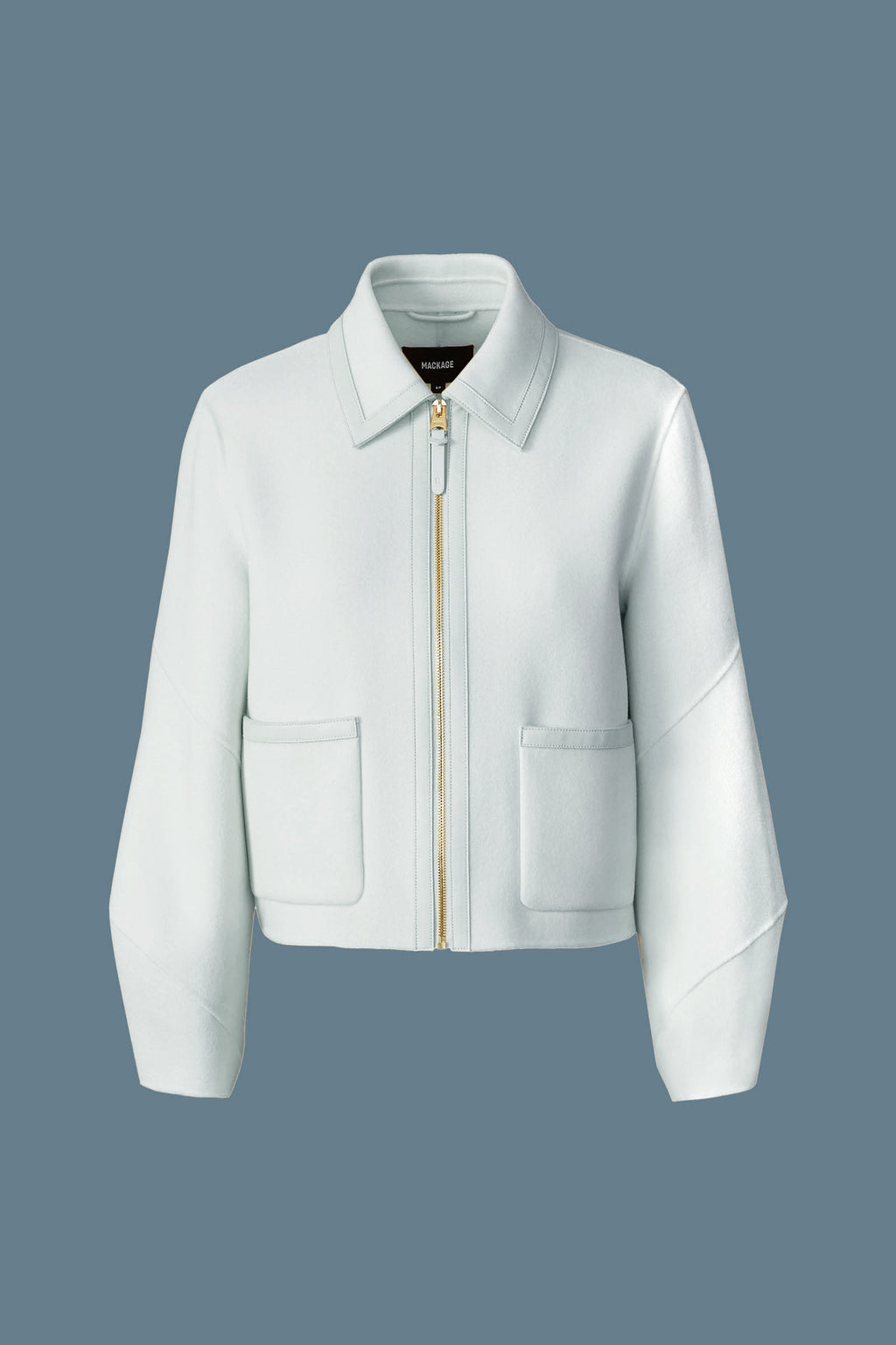 SOLANA Double-Face Wool balloon sleeved short jacket