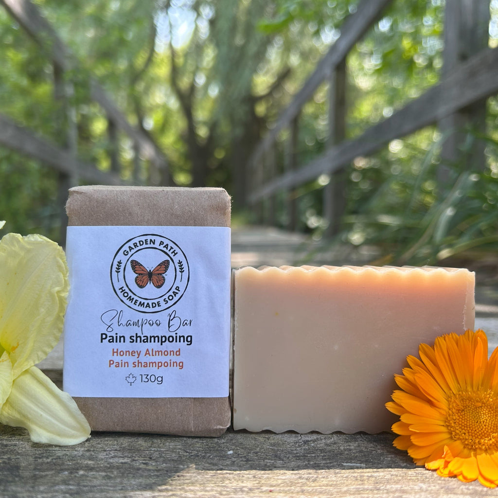 Honey Almond Shampoo Bar | Lightly Scented Honey Almond Fragrance | Made with Beer