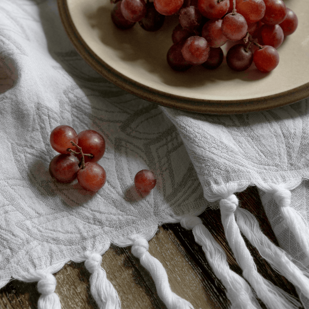 Turkish Towels Canada | Hand Towel | Grey + White