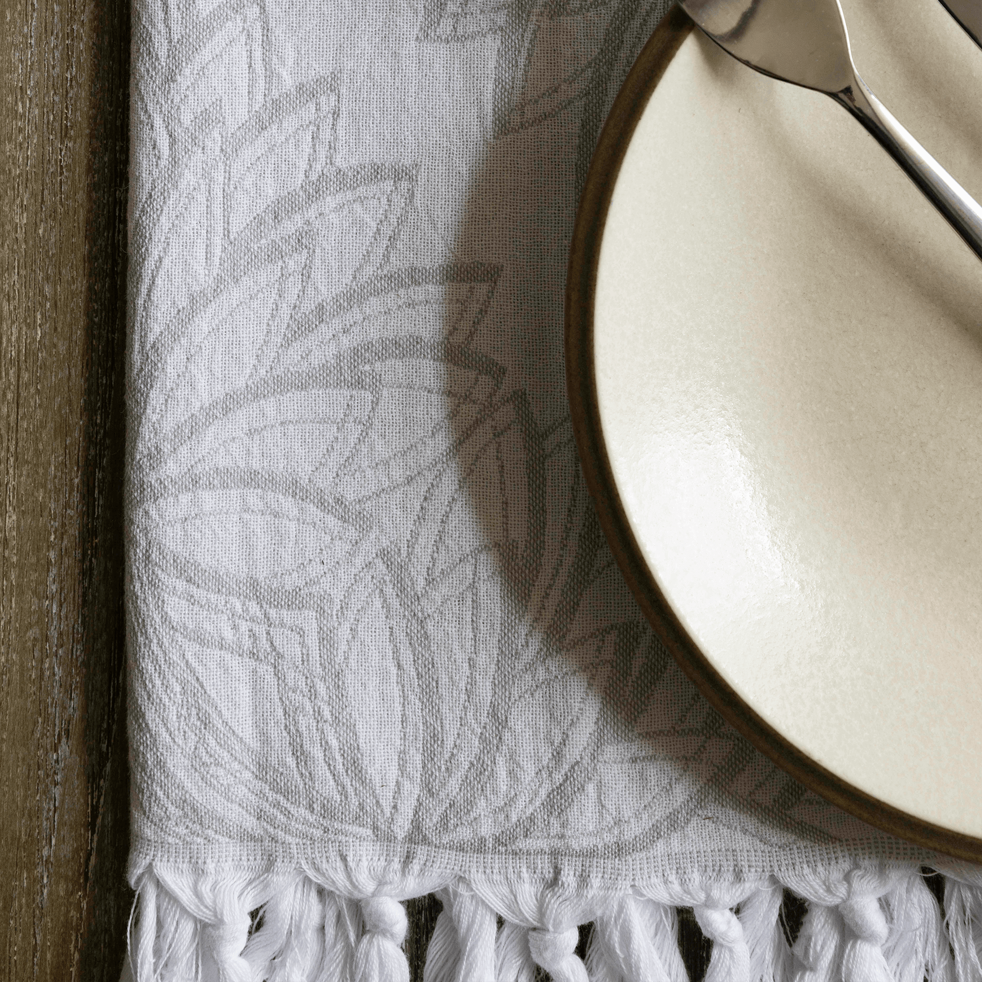Turkish Towels Canada | Hand Towel | Grey + White