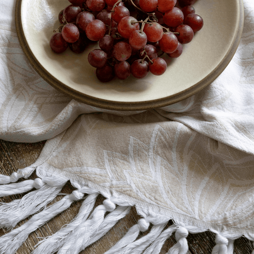 Serviettes turques Canada | Essuie-mains | Avoine + Blanc