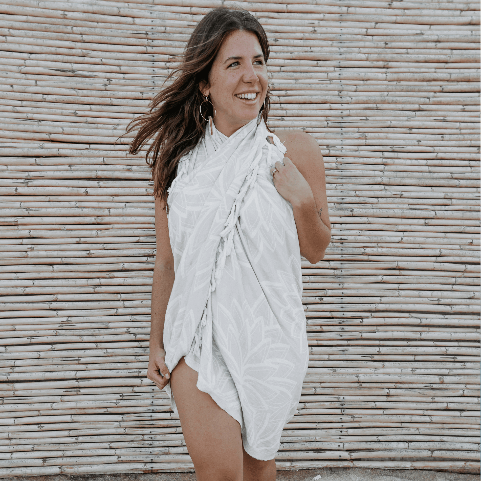 Serviettes turques Canada | Serviette de corps | Gris et blanc