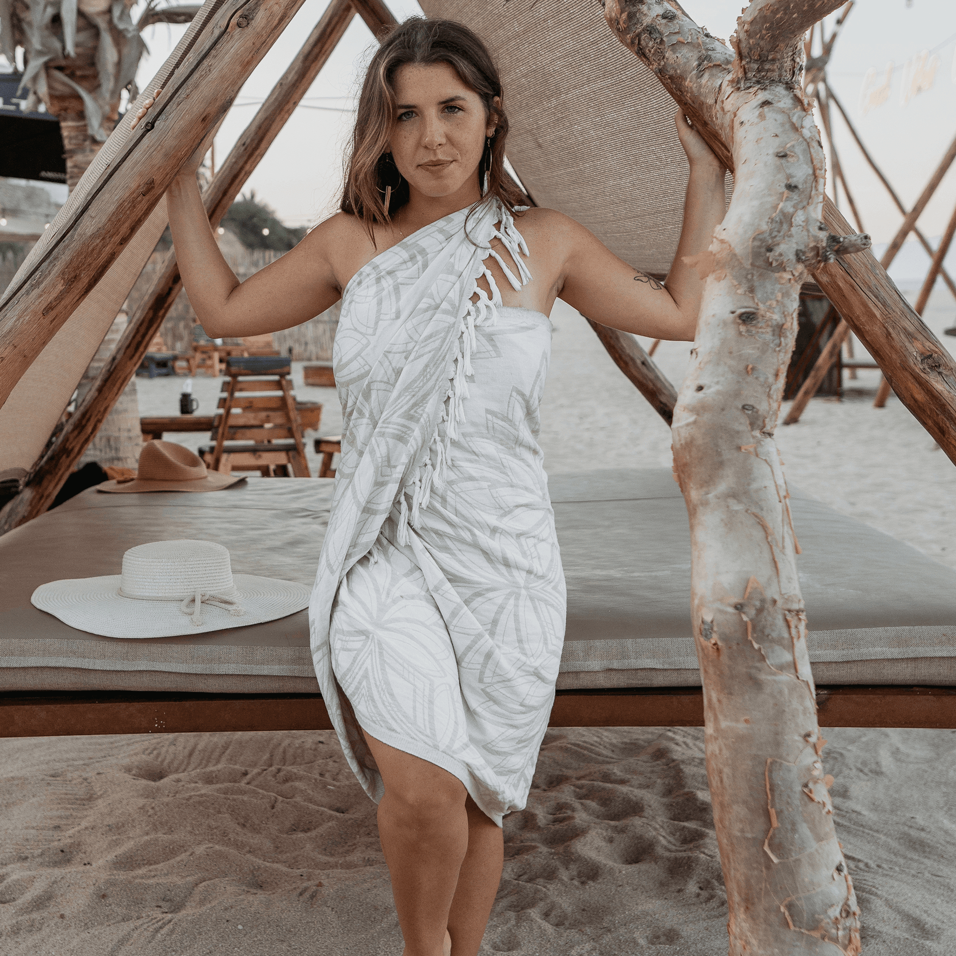 Turkish Towels Canada | Set in Oat + White