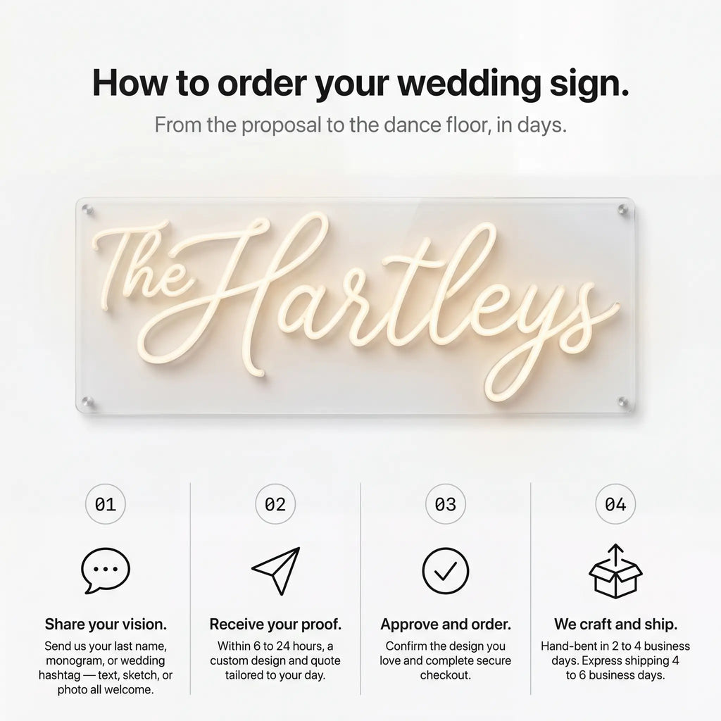 Enseigne néon personnalisée avec initiales de mariage V5