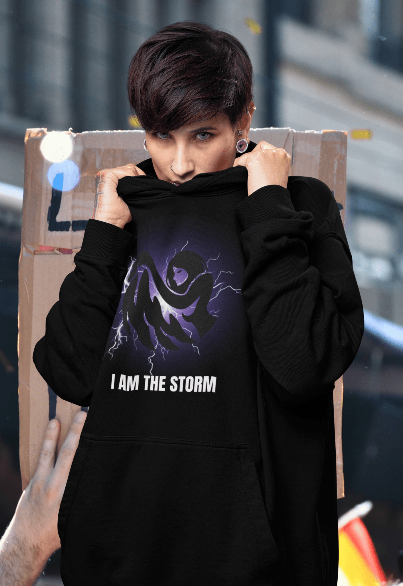 Sweat à capuche pour femme I Am the Storm