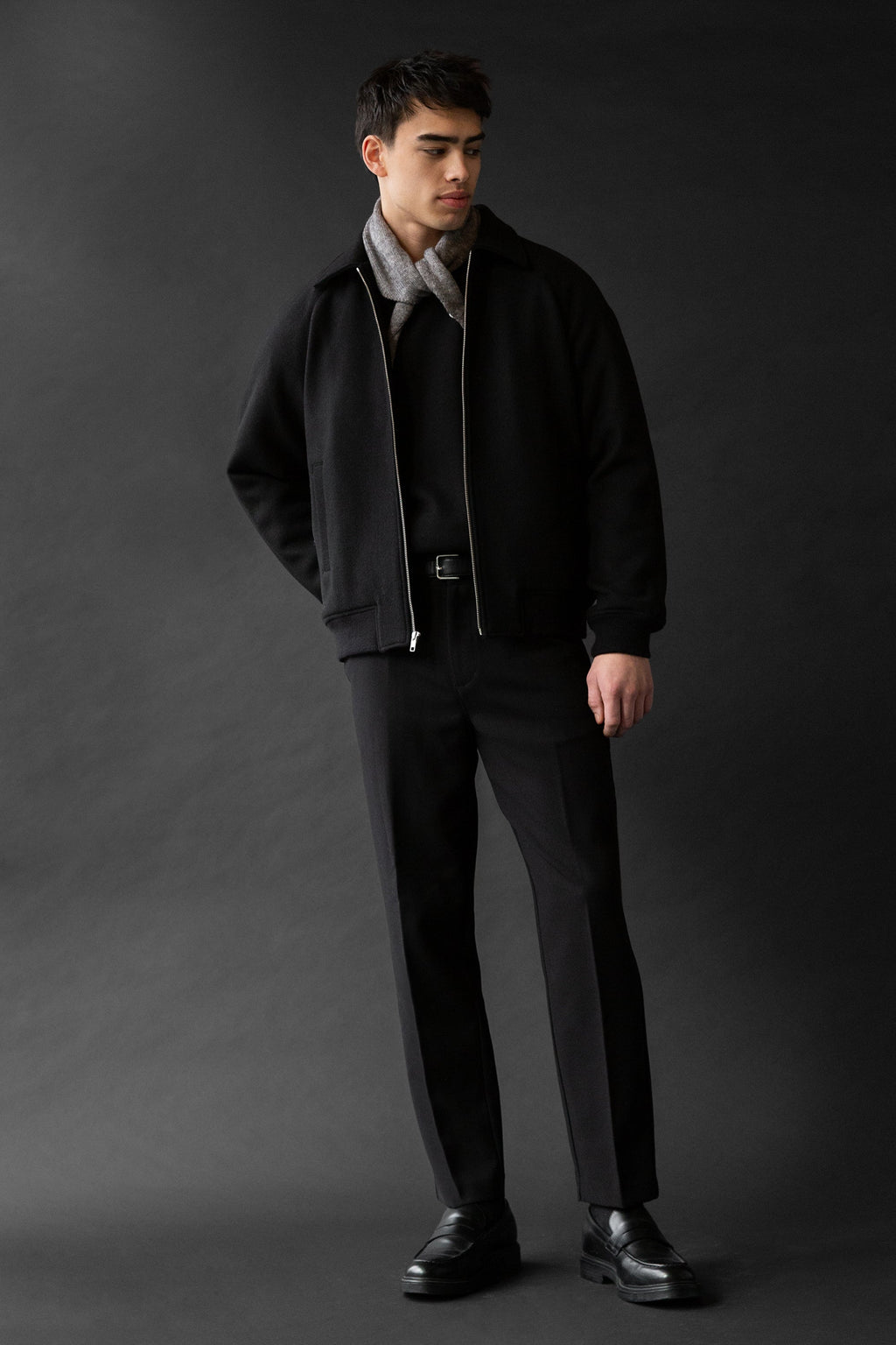 BLOUSON BOMBER EN MÉLANGE DE LAINE