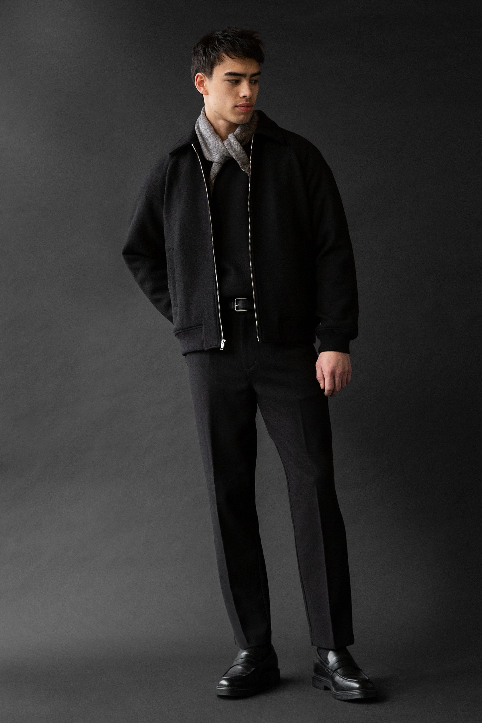 BLOUSON BOMBER EN MÉLANGE DE LAINE