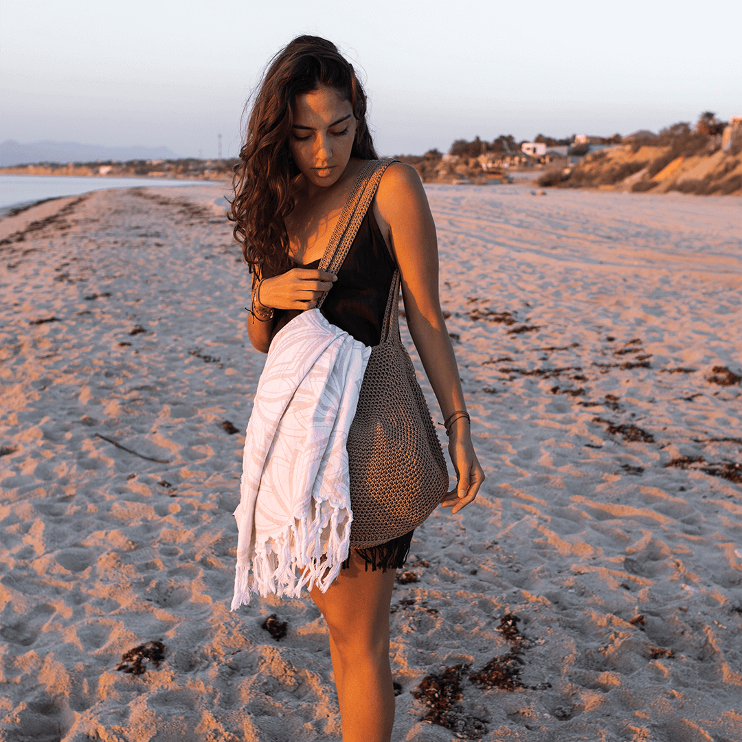Turkish Towels Canada | Body Towel | Oat + White