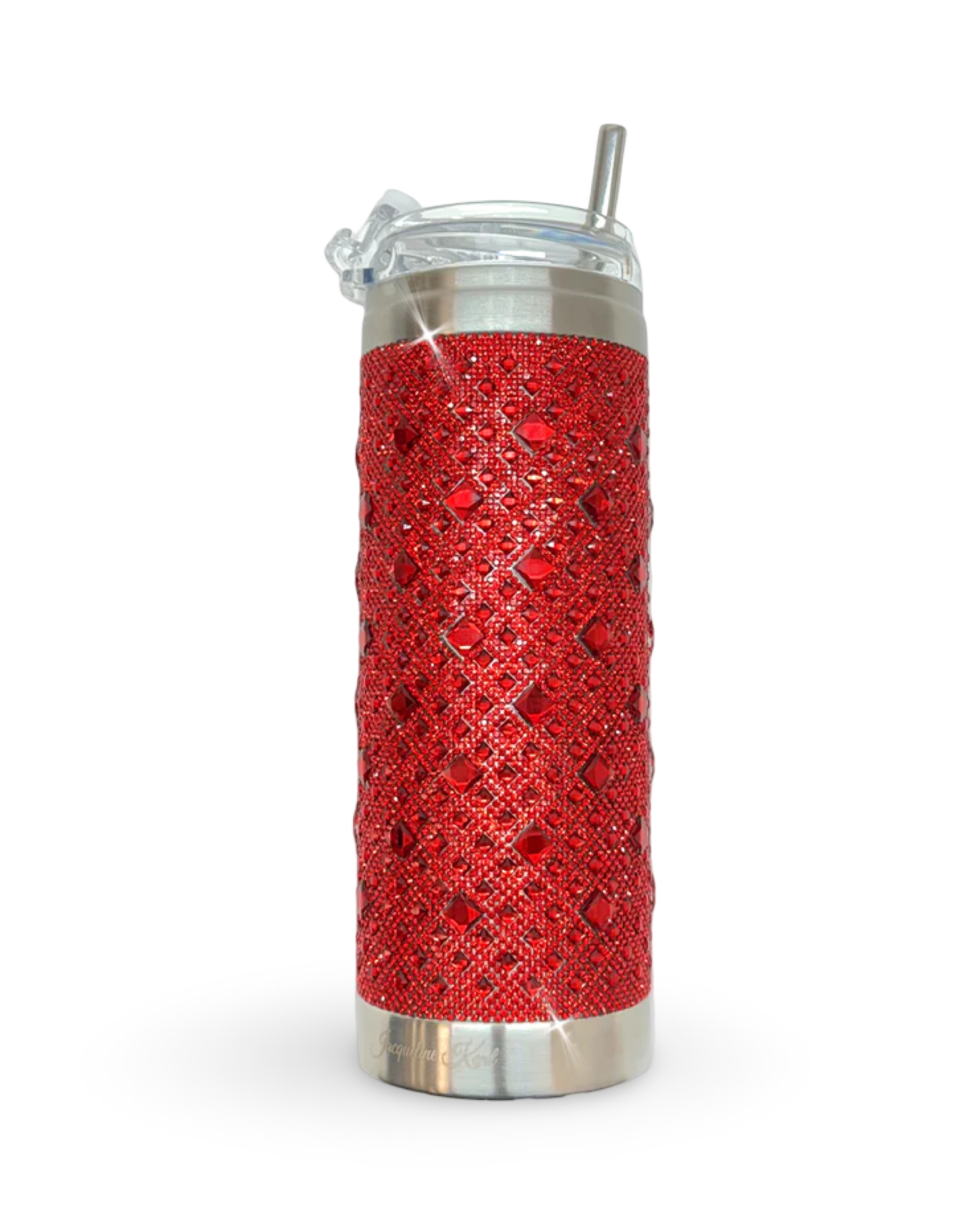 Gobelet en acier inoxydable 590 ml orné de cristaux – Rouge rubis