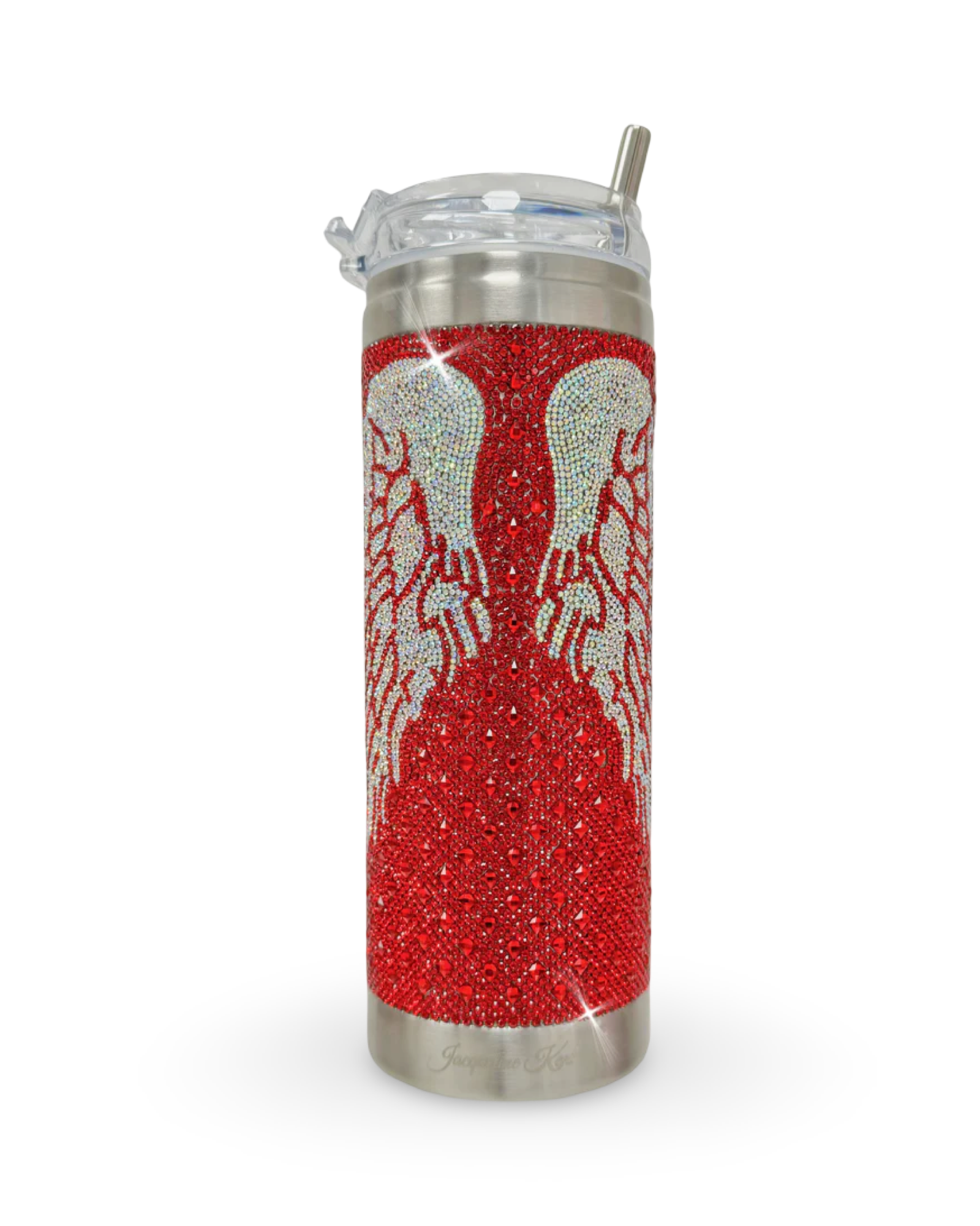 Gobelet en acier inoxydable orné de cristaux de 59 cl – Angel Tumbler : Joy (rouge/AB)