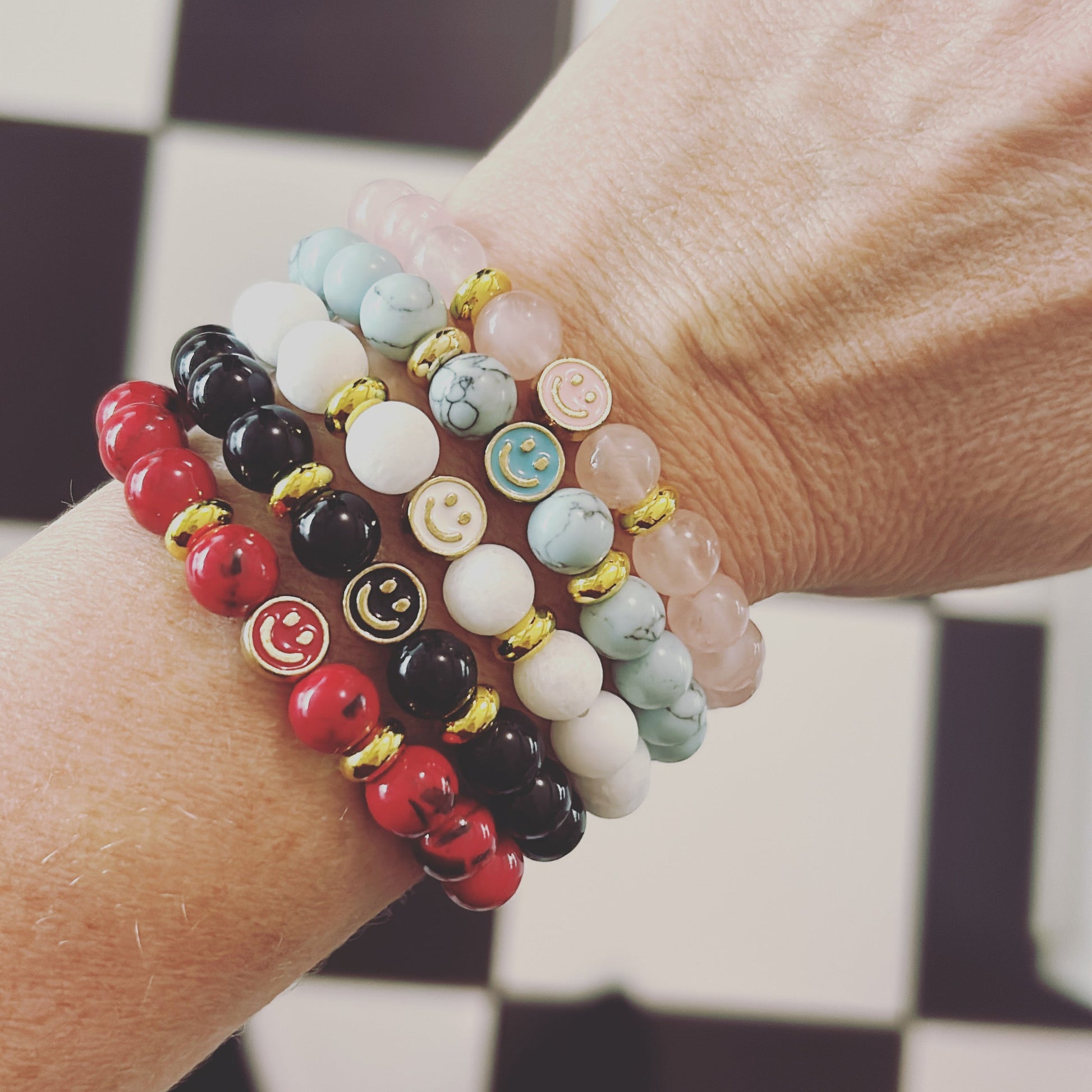 Bracelet du bonheur en howlite bleue