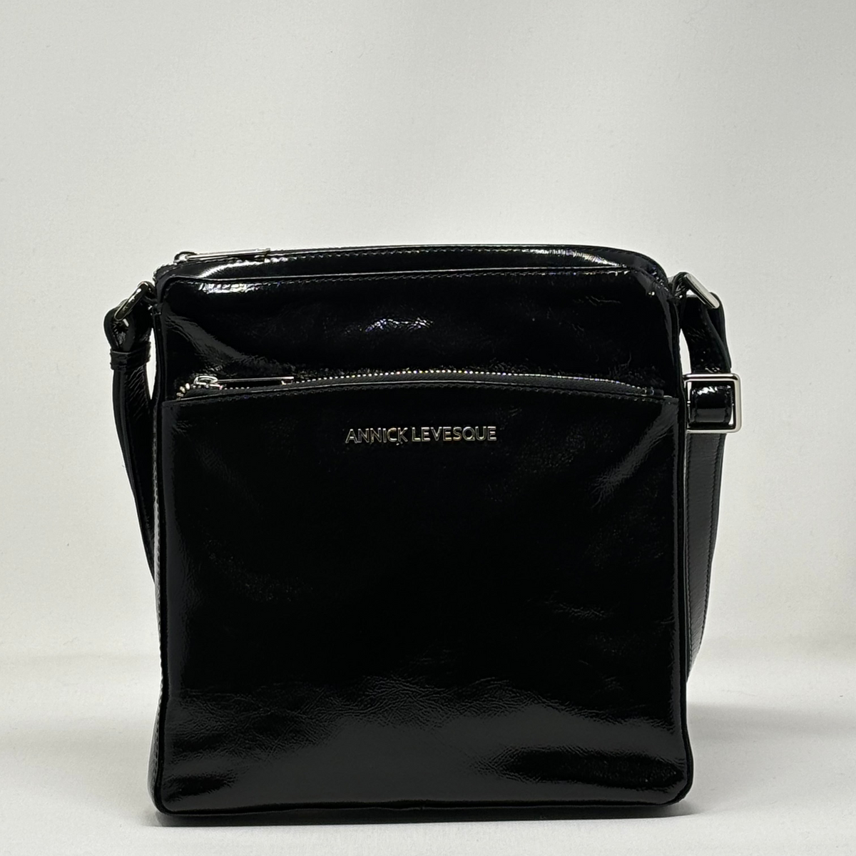 Black Patent Leather Shoulder Bag | Gisèle