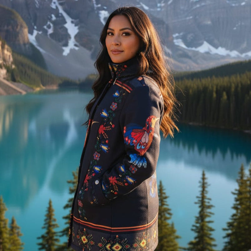 Navy blue Hummingbird 3/4-Length Coat