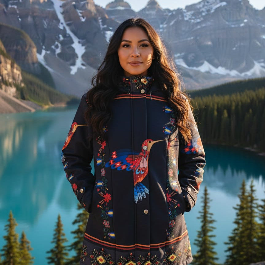 Navy blue Hummingbird 3/4-Length Coat
