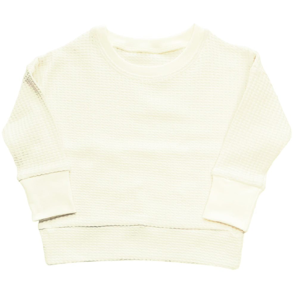Vanilla Waffle Knit Dolman Lounge Shirt