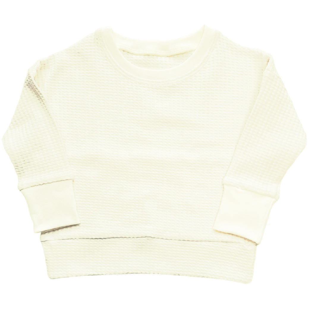 Vanilla Waffle Knit Dolman Lounge Shirt