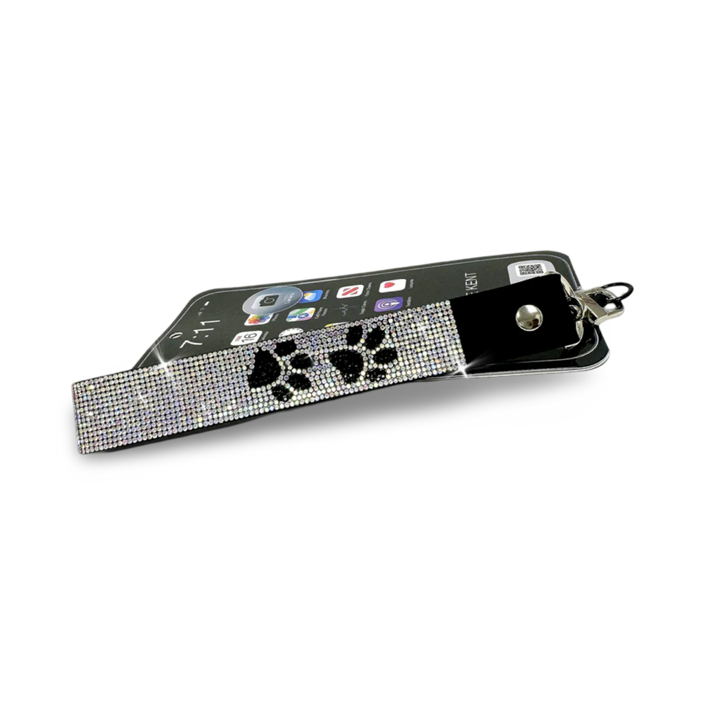Lanière de poignet ornée de cristaux – Empreinte de patte