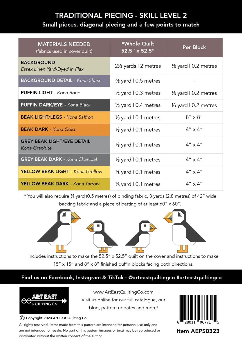 Puffin Star QUILT KIT