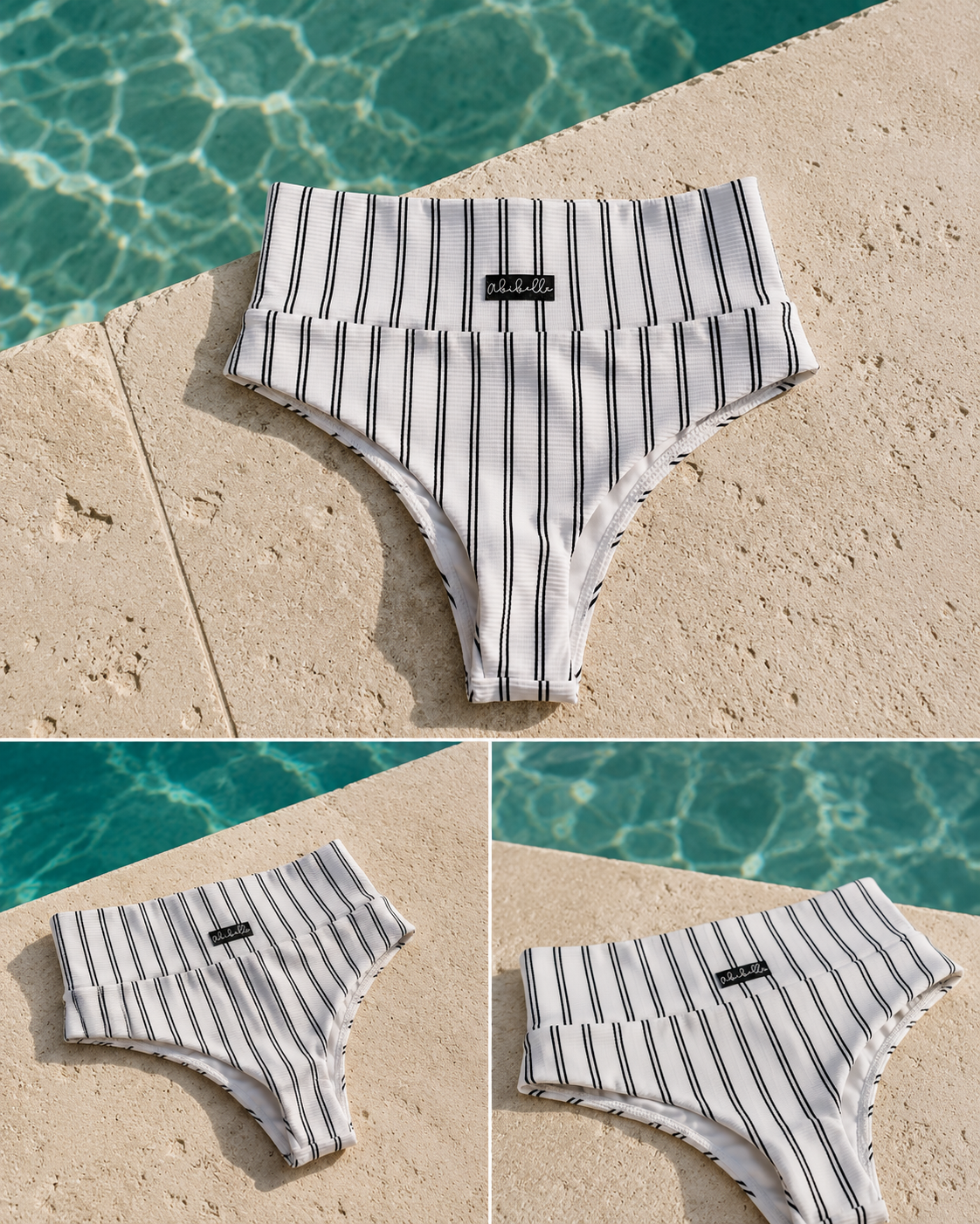 Striped Cheeky Bikini Bottom