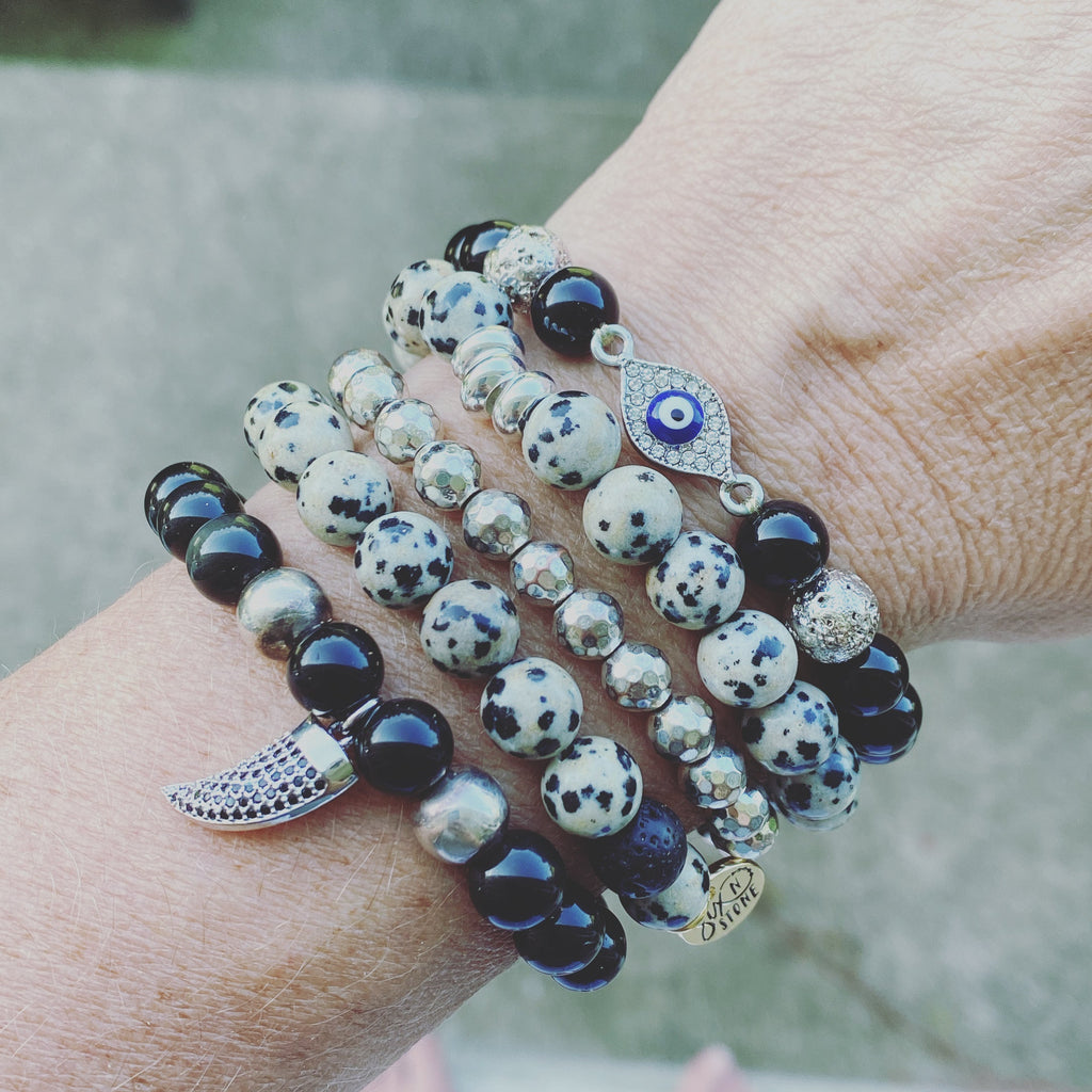 Dalmatian Jasper with Silver Accents Bracelet