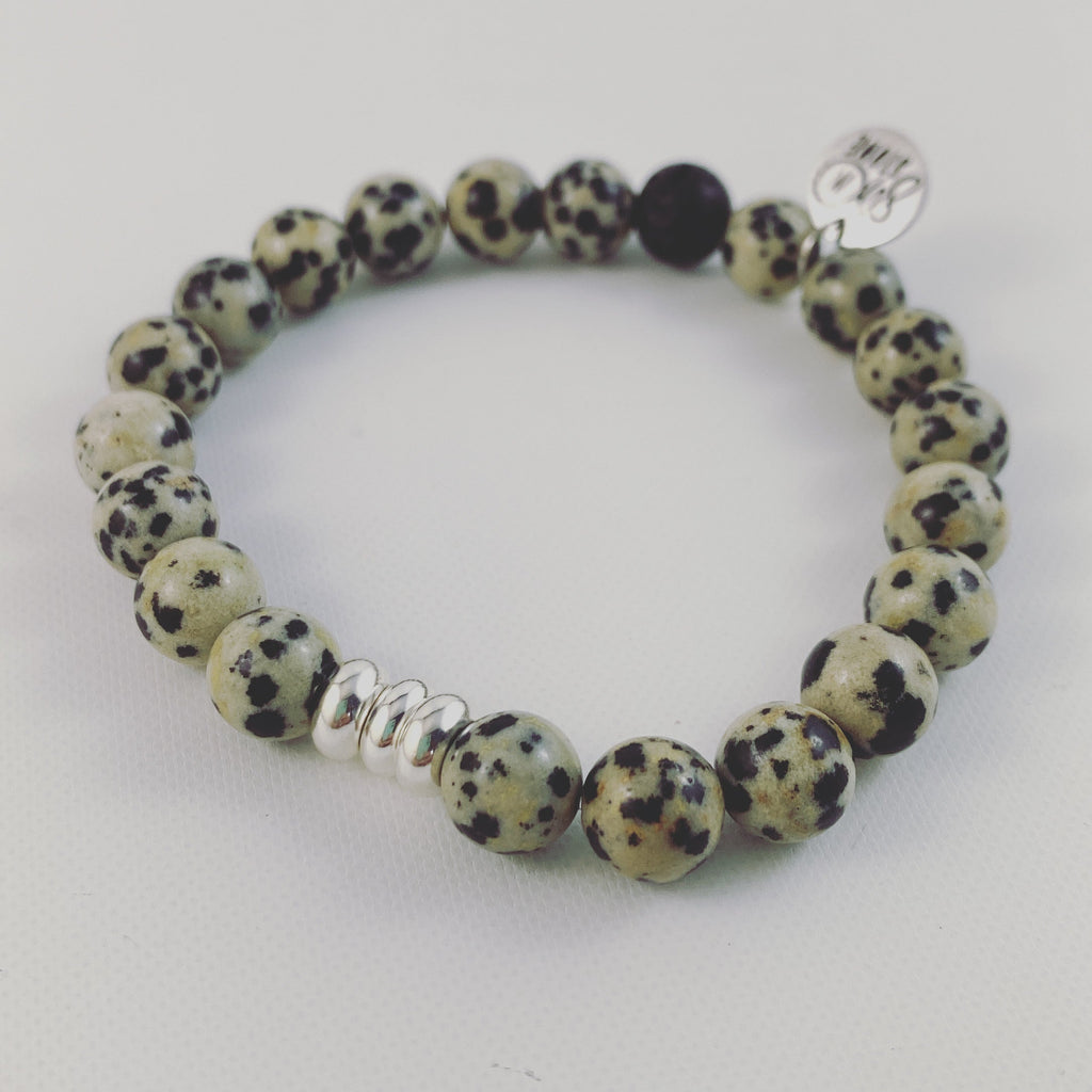 Dalmatian Jasper with Silver Accents Bracelet