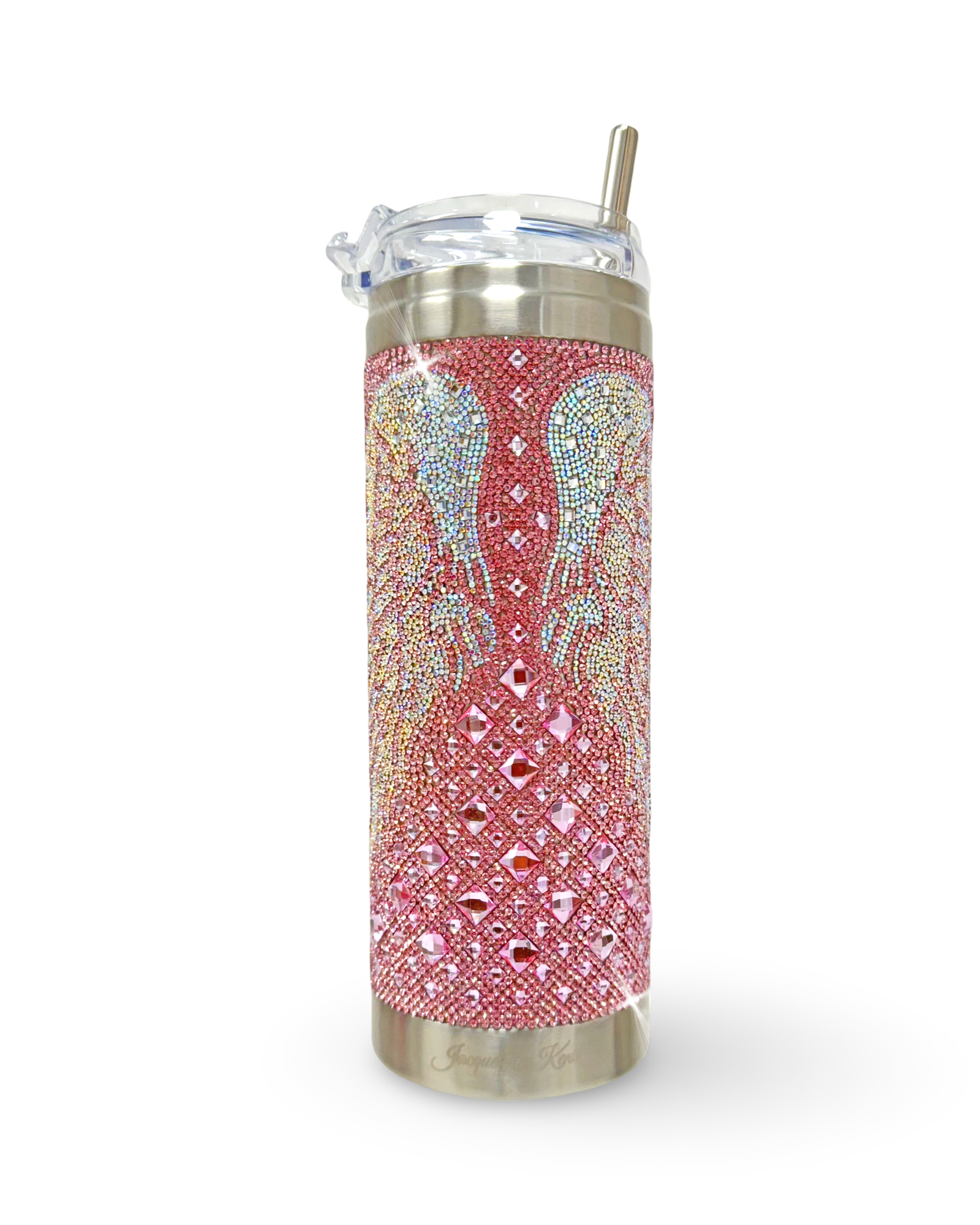 Gobelet en acier inoxydable orné de cristaux de 59 cl – Angel Tumbler : Dream (rose/AB)