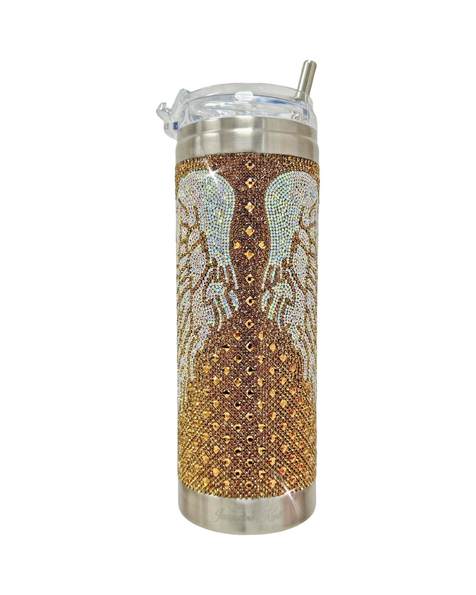 Gobelet en acier inoxydable orné de cristaux de 590 ml – Angel Tumbler : Hope (or/AB)