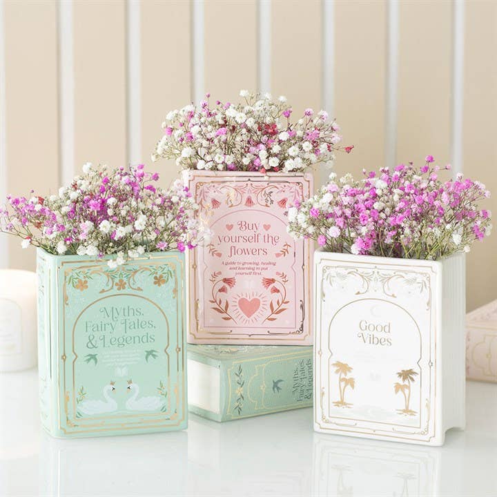 Ceramic Pink Book Shaped Vase