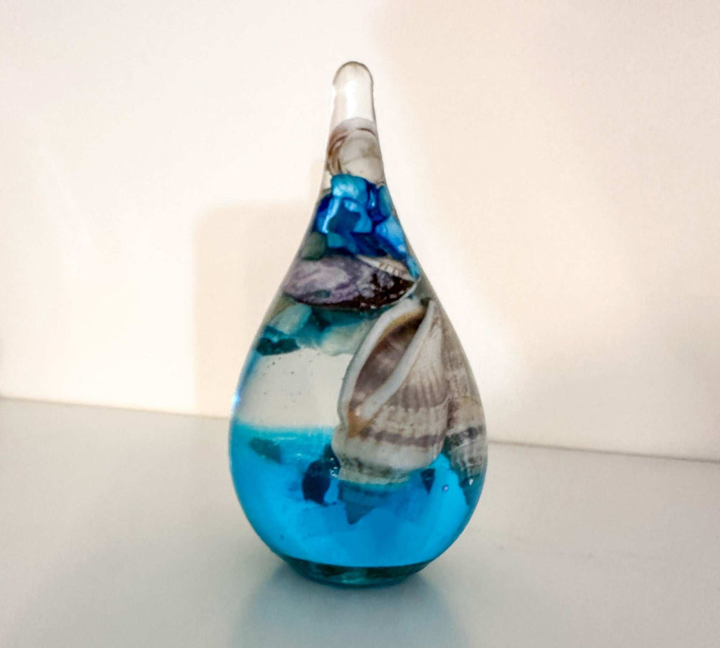 Seashell Serenade Ring Holder with Real Seashells and Sand