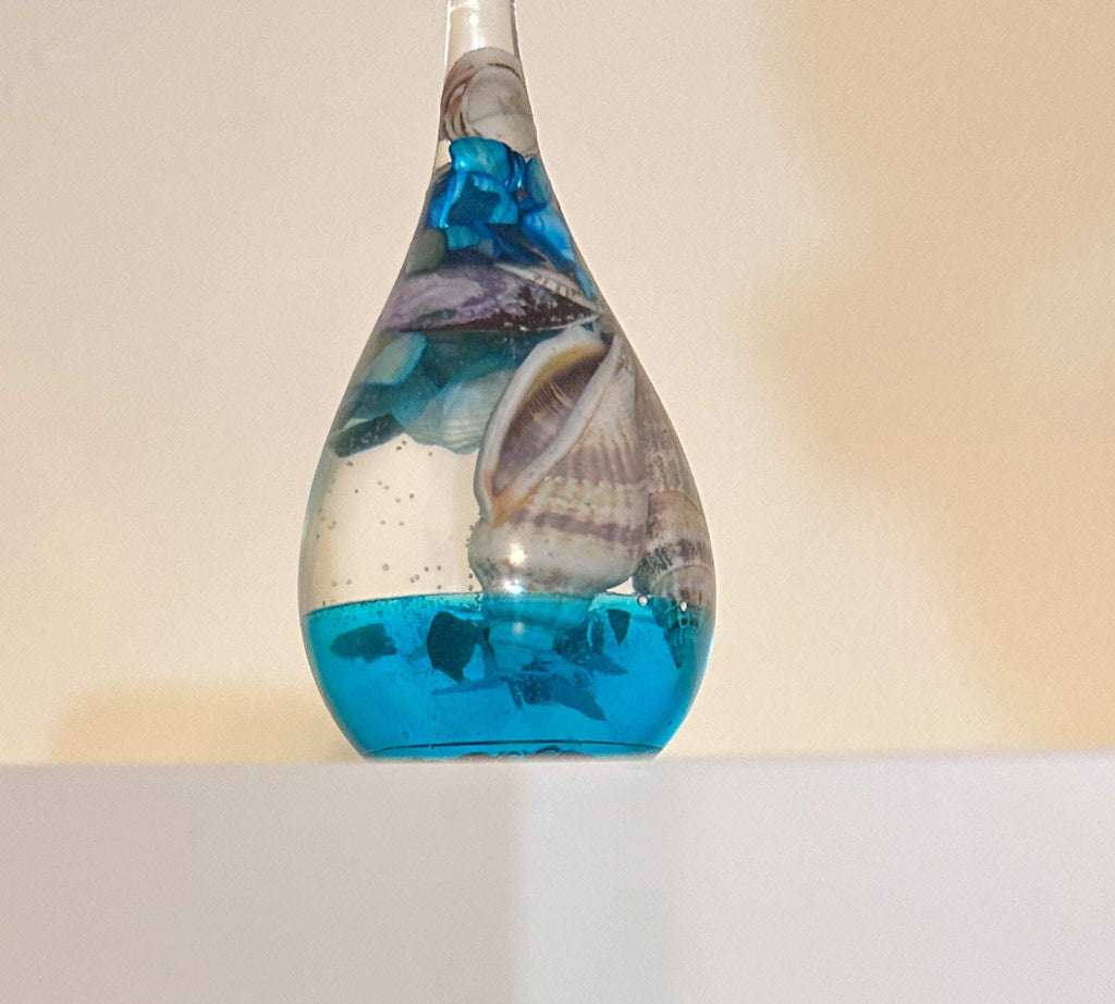 Seashell Serenade Ring Holder with Real Seashells and Sand