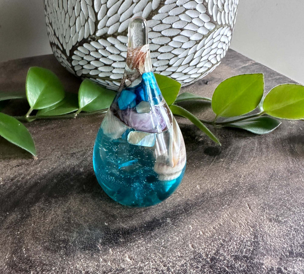 Seashell Serenade Ring Holder with Real Seashells and Sand