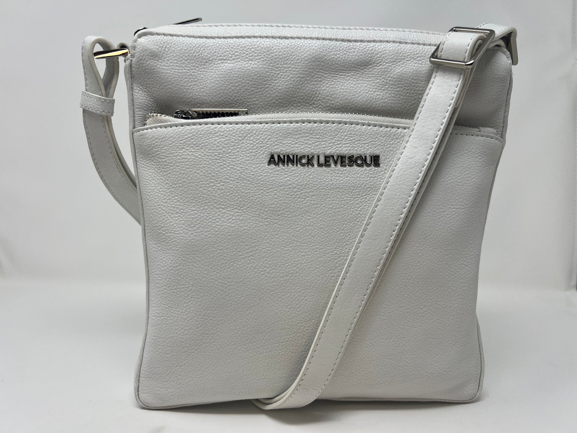 Sac à Bandoulière / Sacoche en cuir Blanc, Gisèle