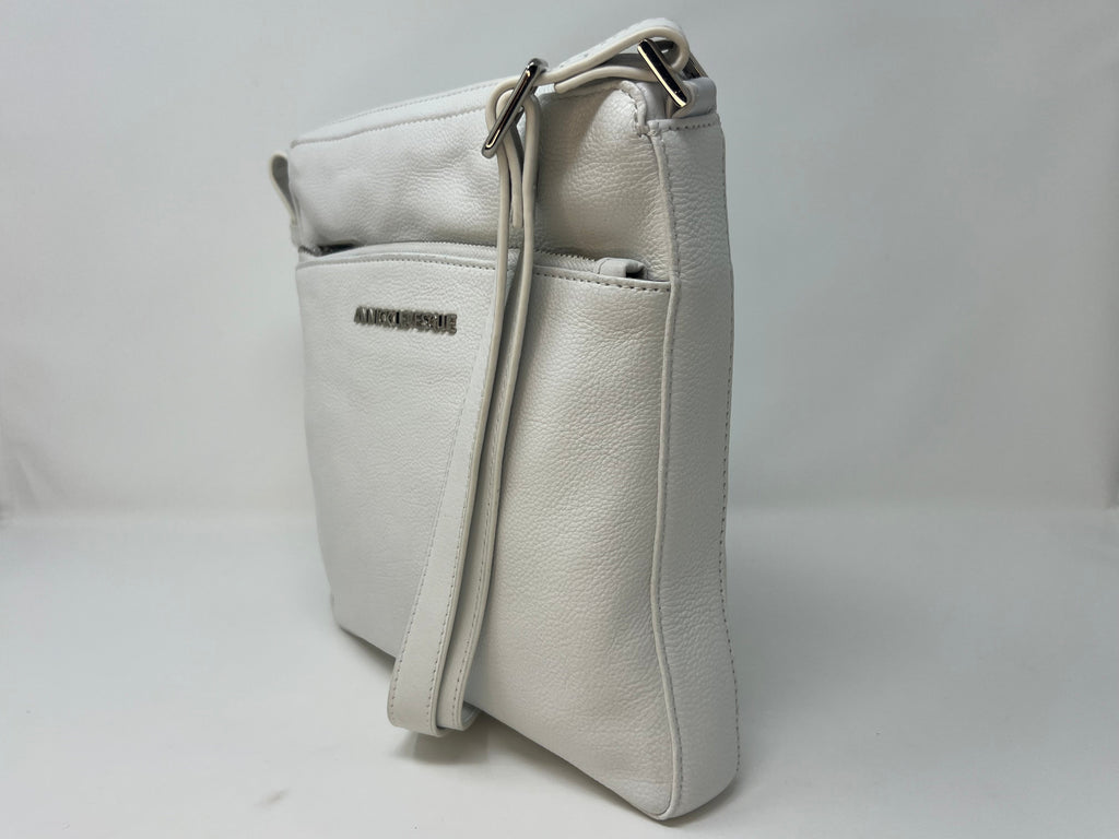 Sac à Bandoulière / Sacoche en cuir Blanc, Gisèle